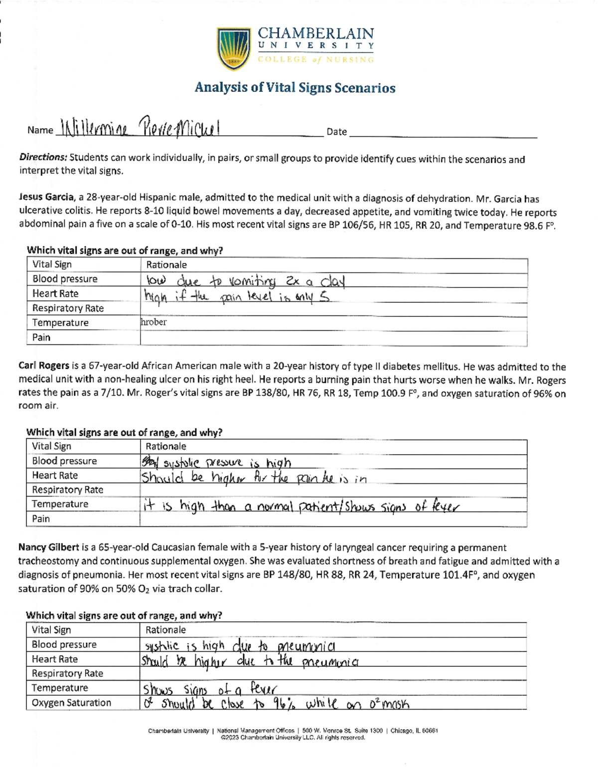 Vital Signs: Lab Tasks and Required Work Overview - Studocu