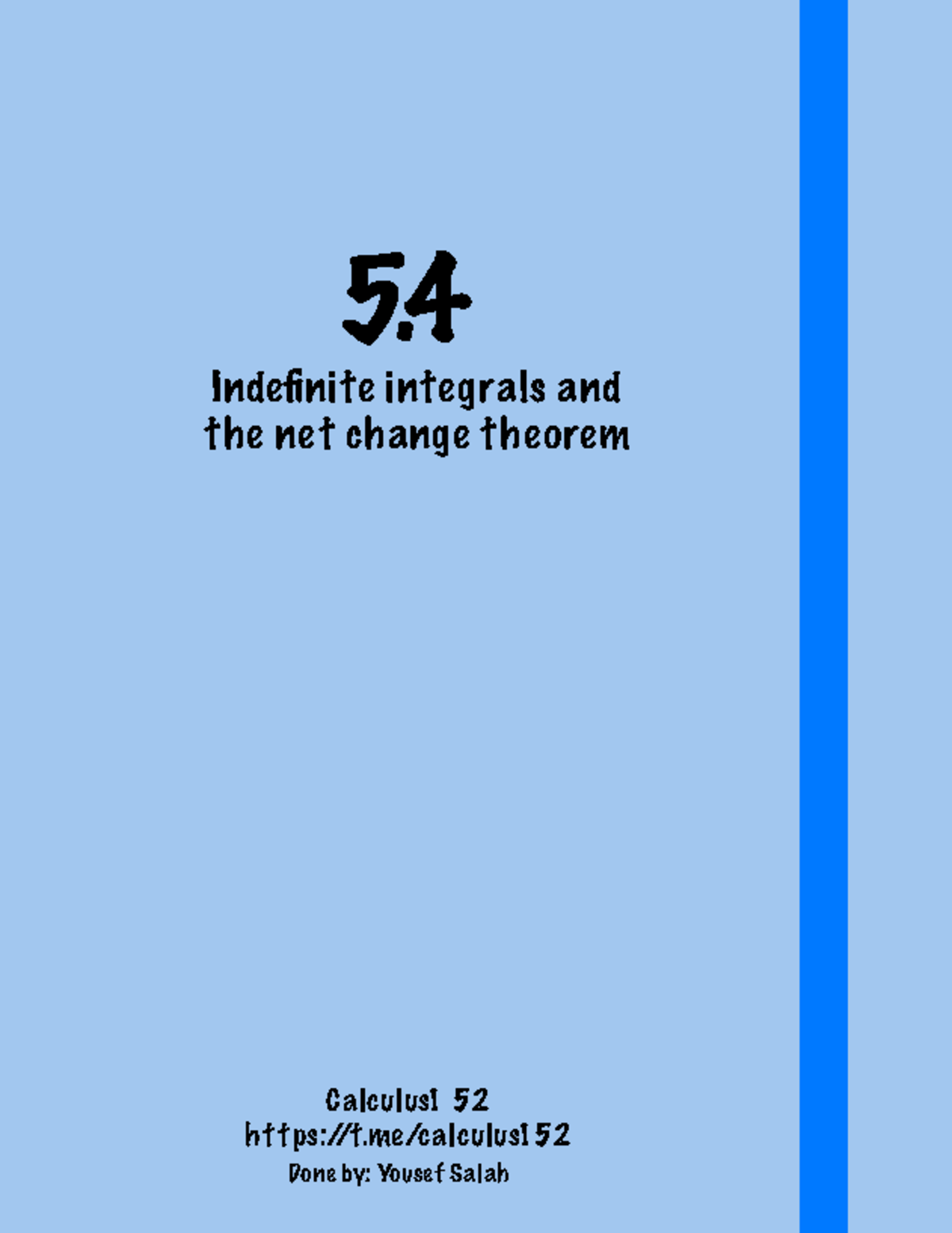 Indefinite Integrals & Net Change Theorem - Calculus 1 (52) - Studocu