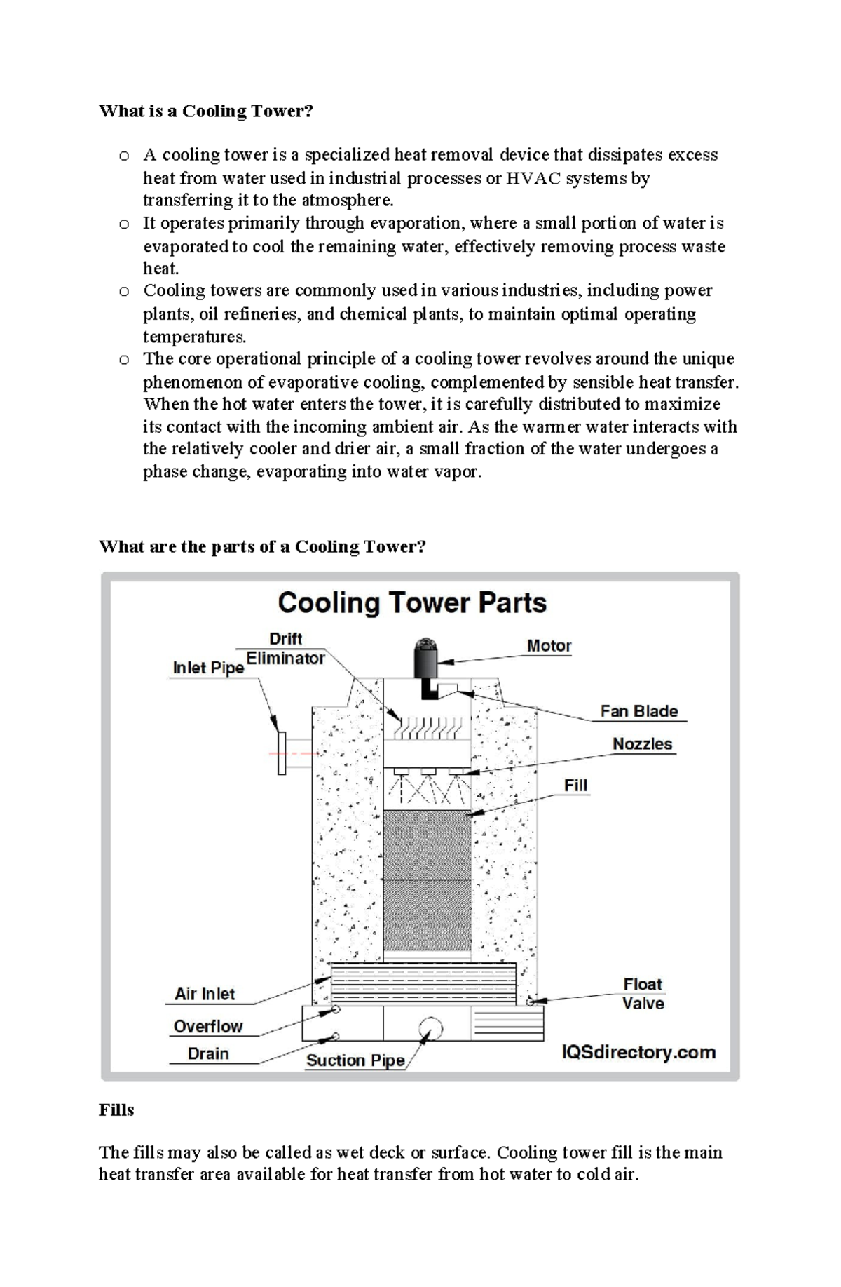 Cooling Tower Overview: Principles, Parts, and Applications - Studocu