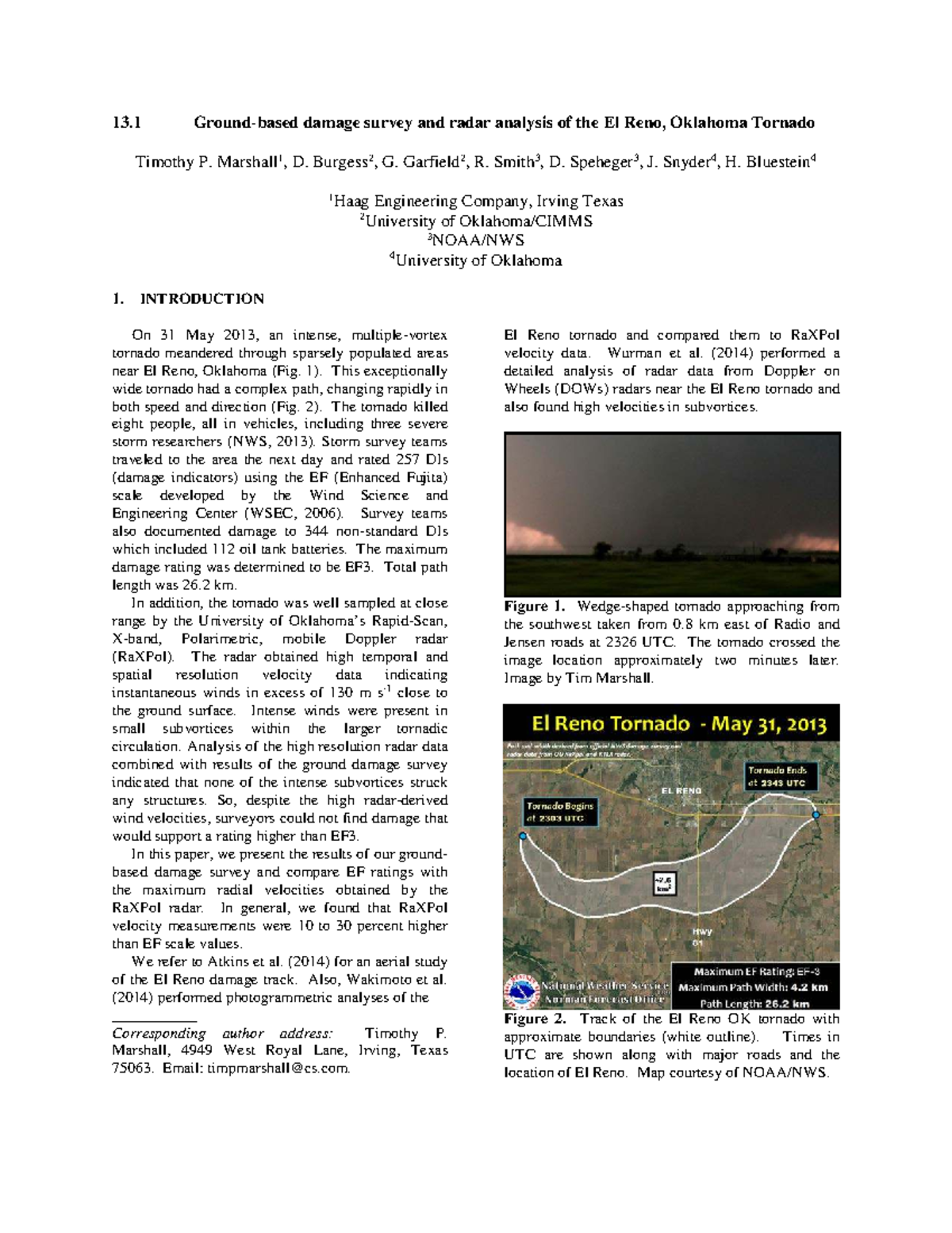 El Reno Tornado Damage Survey & Radar Analysis (2013) - Studocu