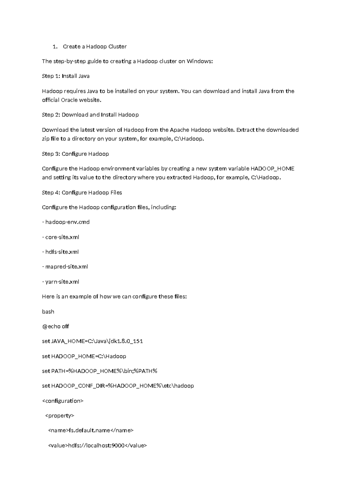 BDA Lab Manual SWEC - Hands-on Guide to Hadoop Exp. 1-3 - Studocu