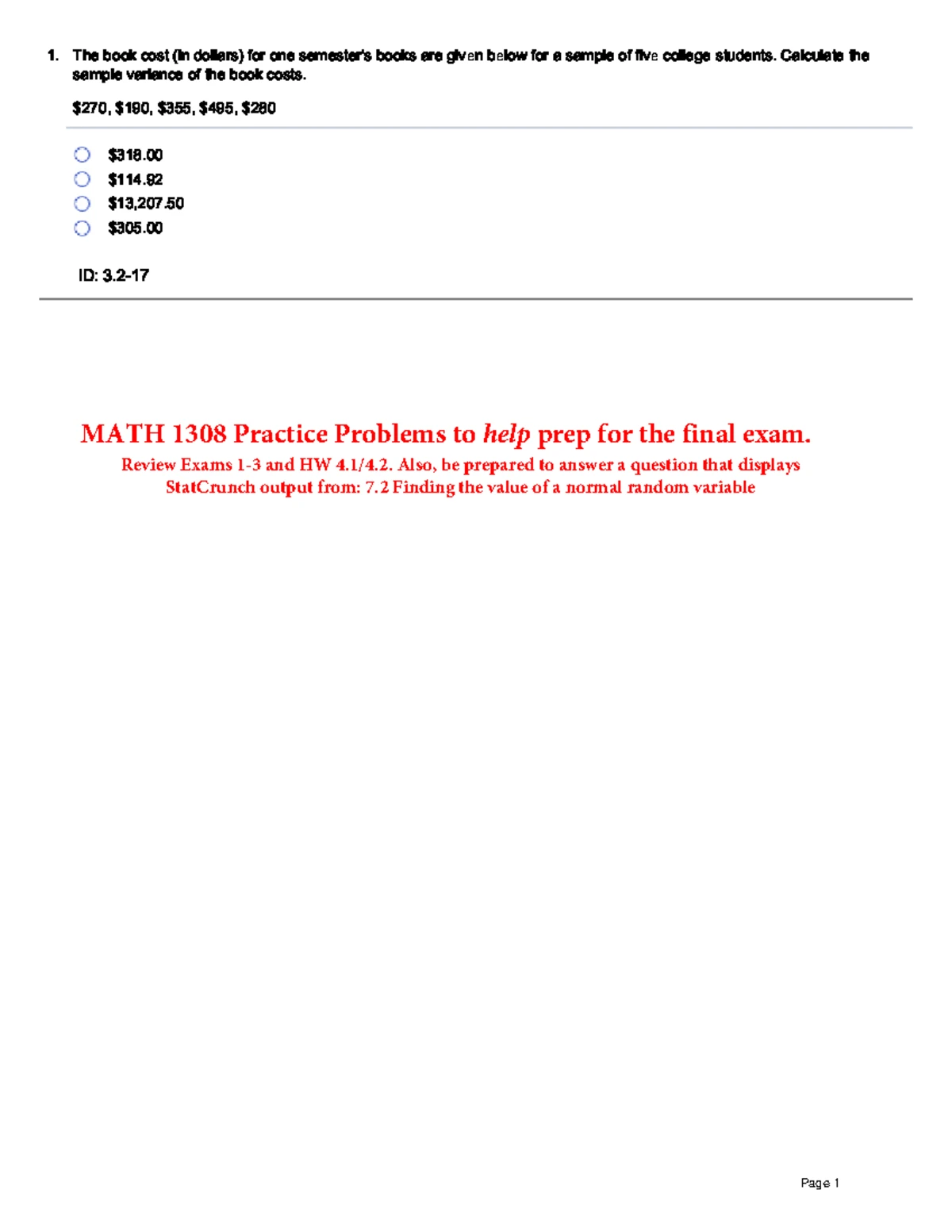 SIP Report Template for MATH 1308 - Descriptive Statistics Assignment ...