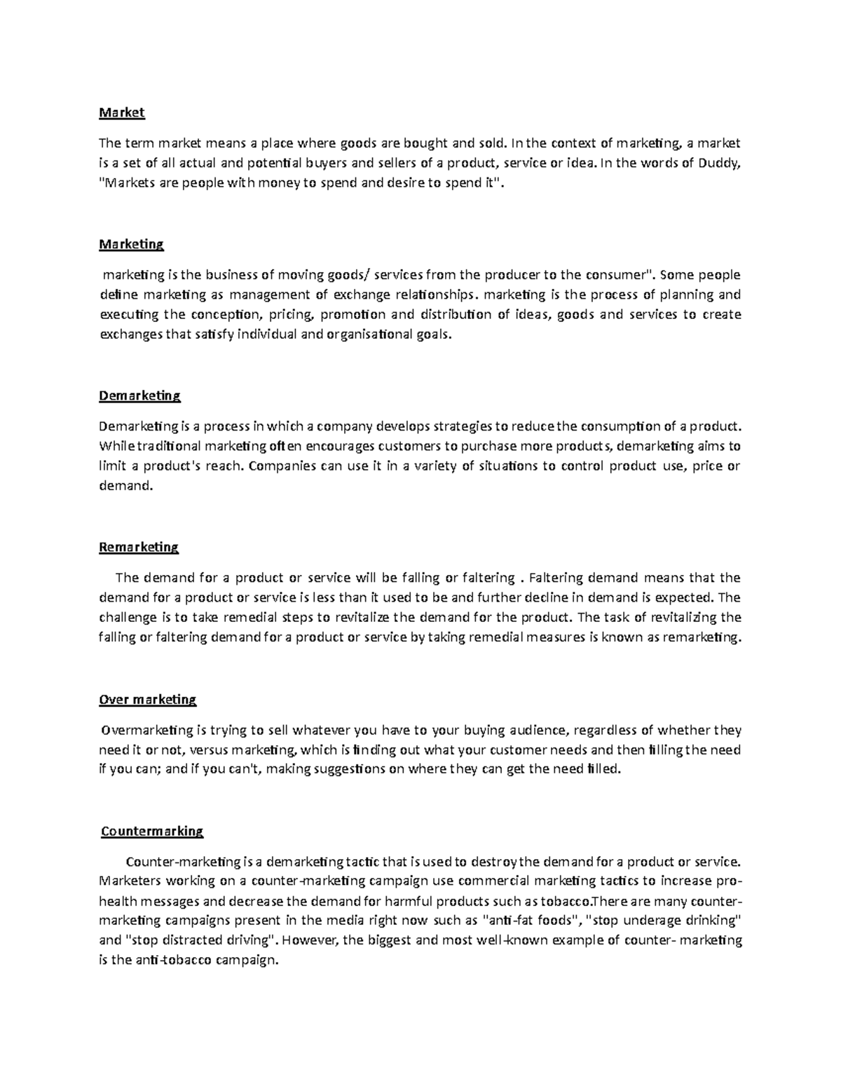 Marketing Concepts and Strategies: Chapter 1 Notes - 2023 - Studocu