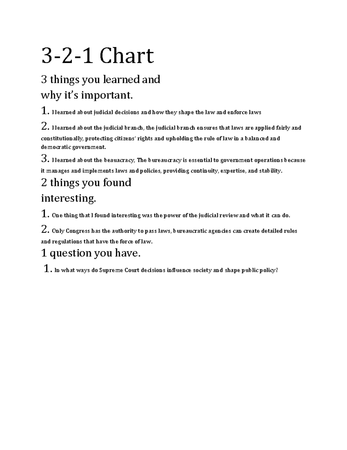 3-2-1 Chart 3 things you learned andwhy it’s important - 1. I learned ...