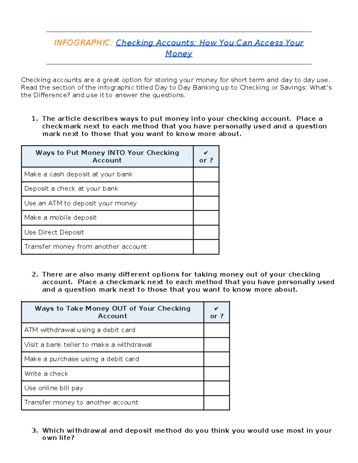 Infographic - Checking - INFOGRAPHIC: Checking Accounts: How You Can ...