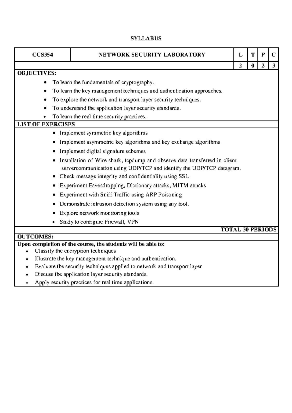 LAB Manual for CCS354 Network Security Laboratory: Exercises ...