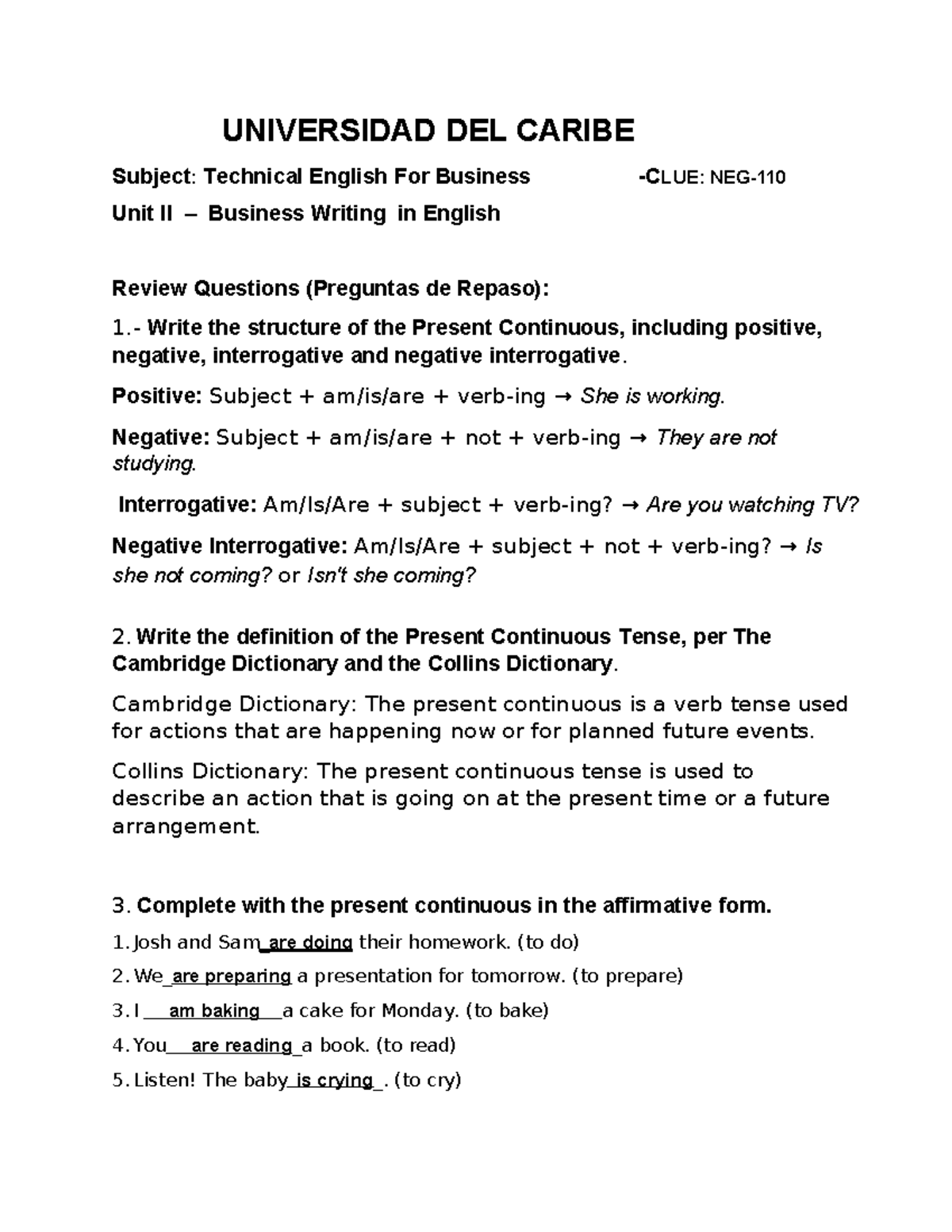 Repaso - UNIT II - Business Writing in English - Technical English for ...
