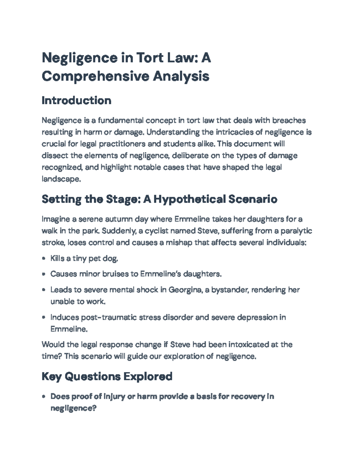 Understanding Negligence in Tort Law: Key Cases and Concepts ...