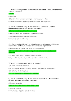 Chap 5 - BIO 2: Key Concepts on Biological Polymers and Reactions - Studocu