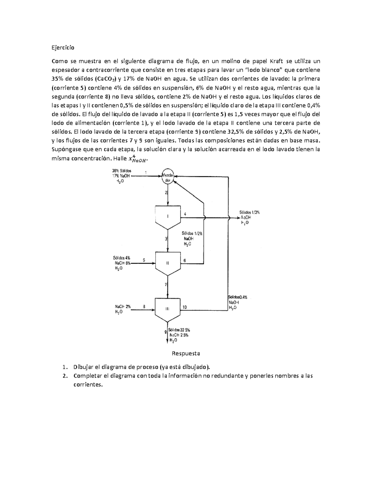 Ejercicio de Balance de Materiales - 12 de Abril - Proceso de Lavado - Document Preview