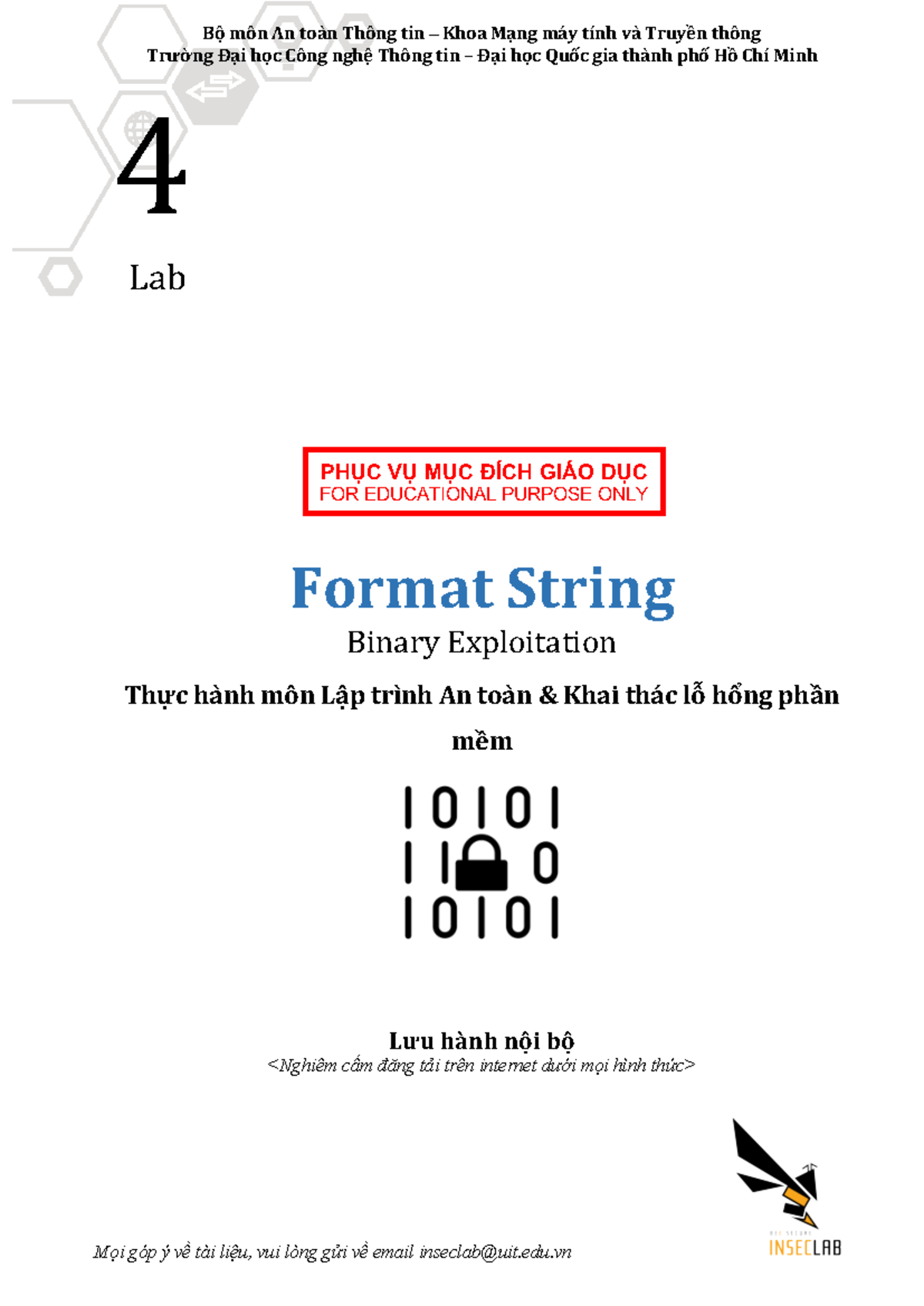 Lab 4 - Format String Exploitation Exercise for Security Programming ...