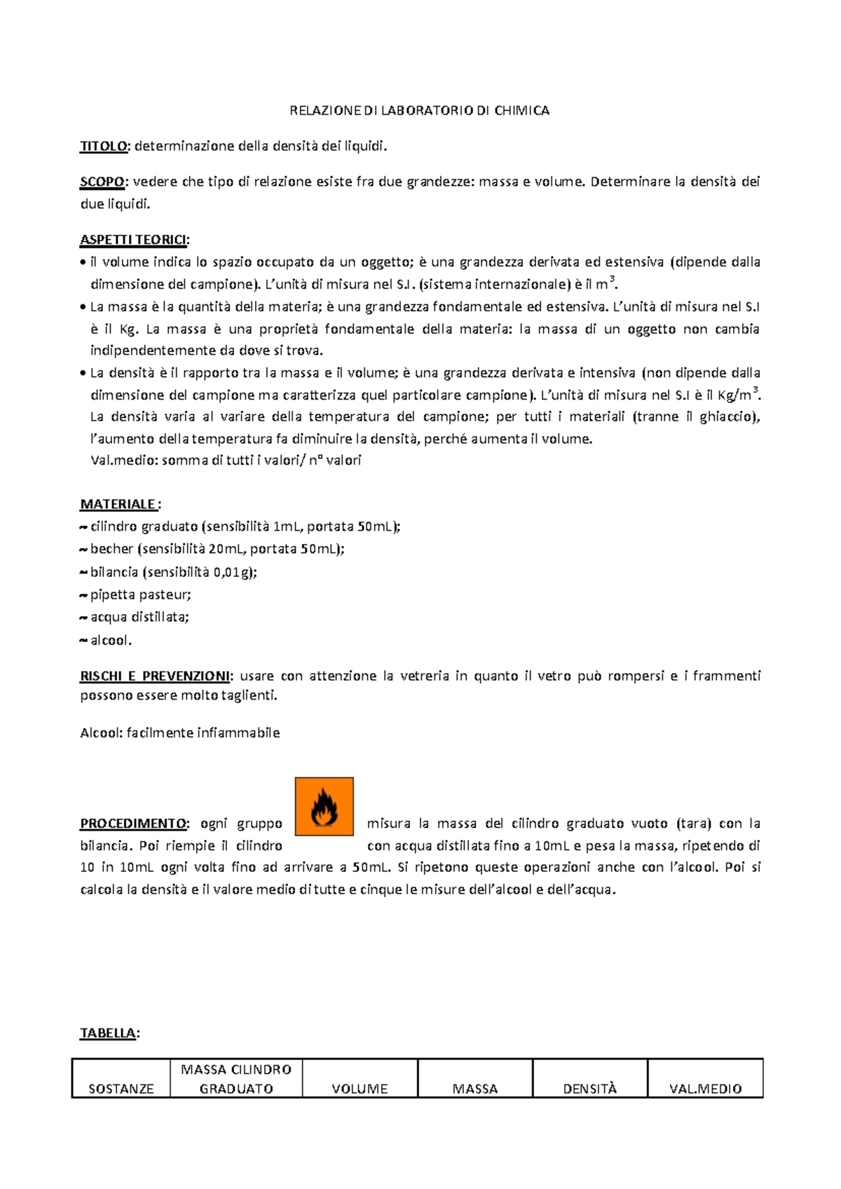 Determinazione della Densità dei Liquidi in Laboratorio di Chimica