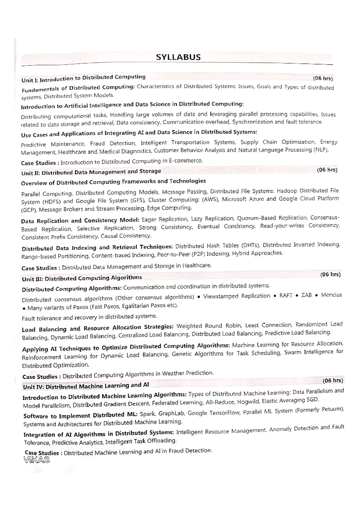 Distributed Computing Syllabus BE(AI&DS): Concepts & Applications - Studocu