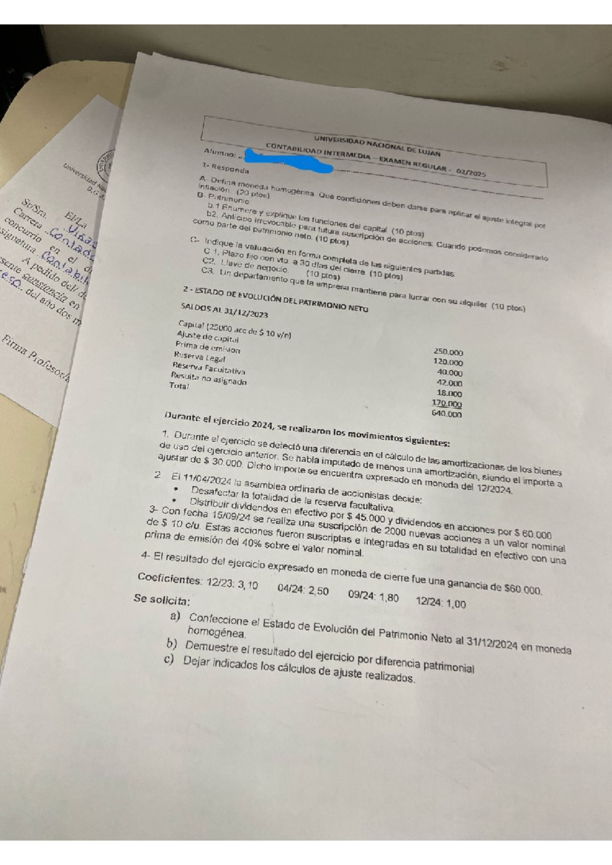 Examen Regular de Contabilidad Intermedia - 2024 - Studocu