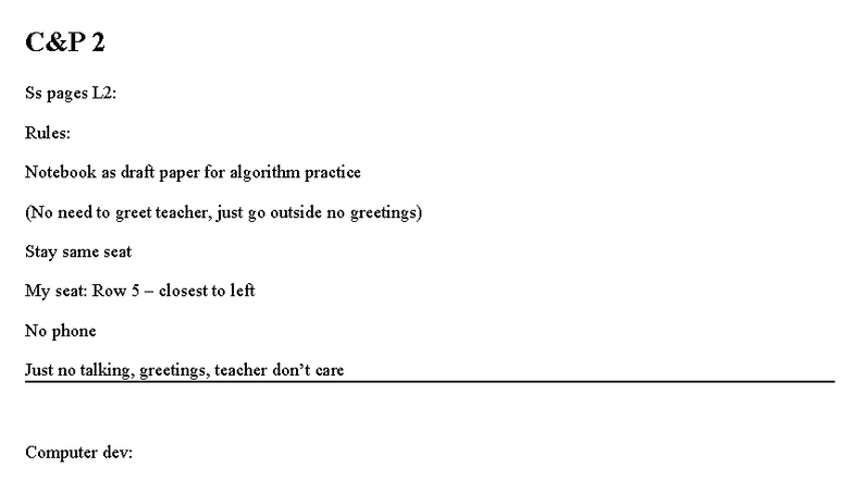 C&P Note 2: Algorithm Practice & Computer Basics (L2) - Studocu