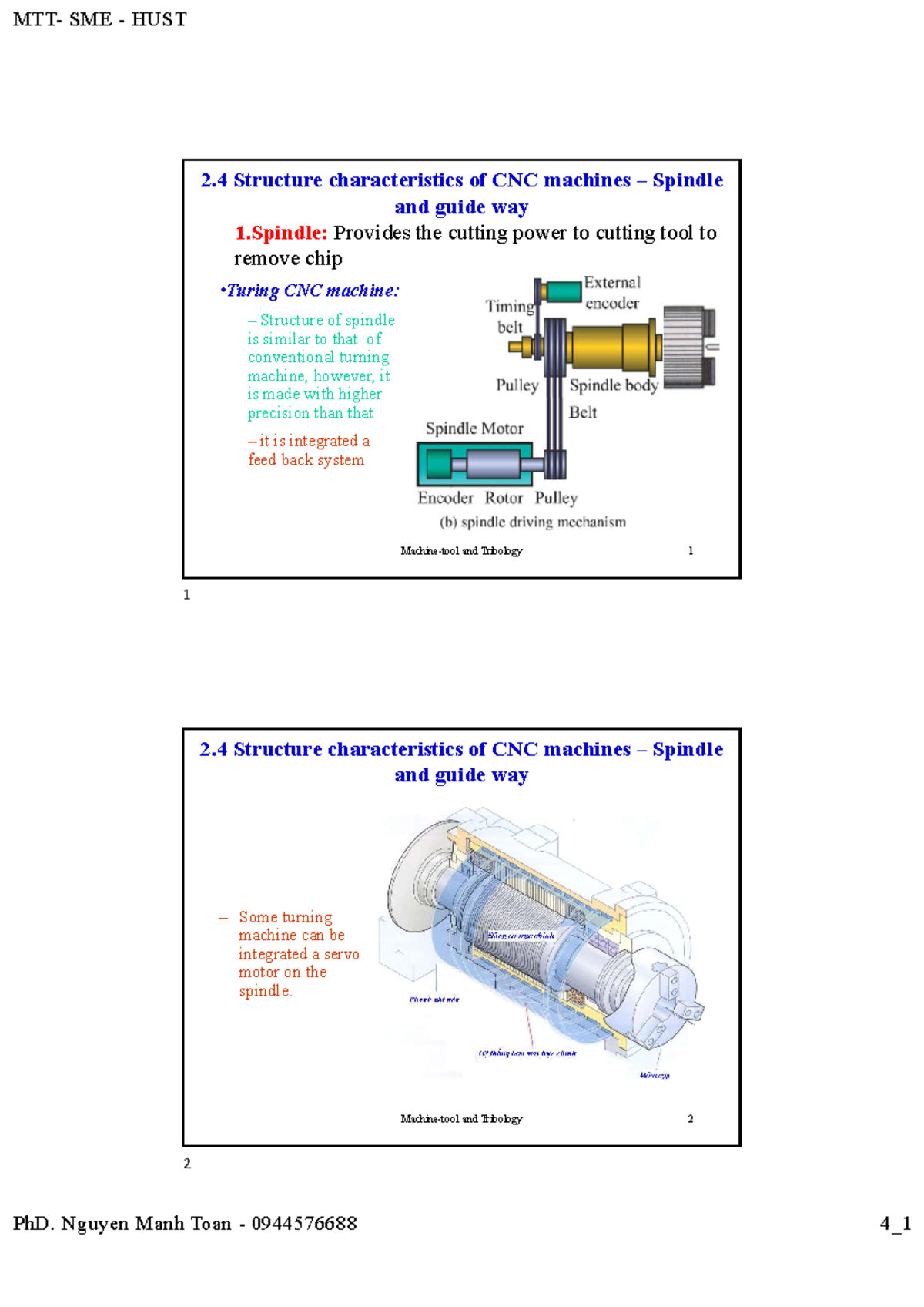 SME HUST 2.4 CNC Machines: Spindle & Guideway Structure Characteristics ...