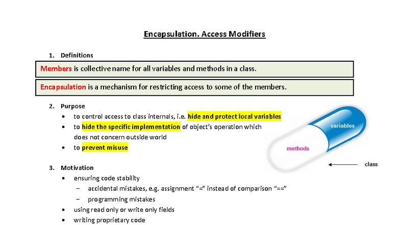Java 101: Encapsulation and Access Modifiers Explained - Studocu