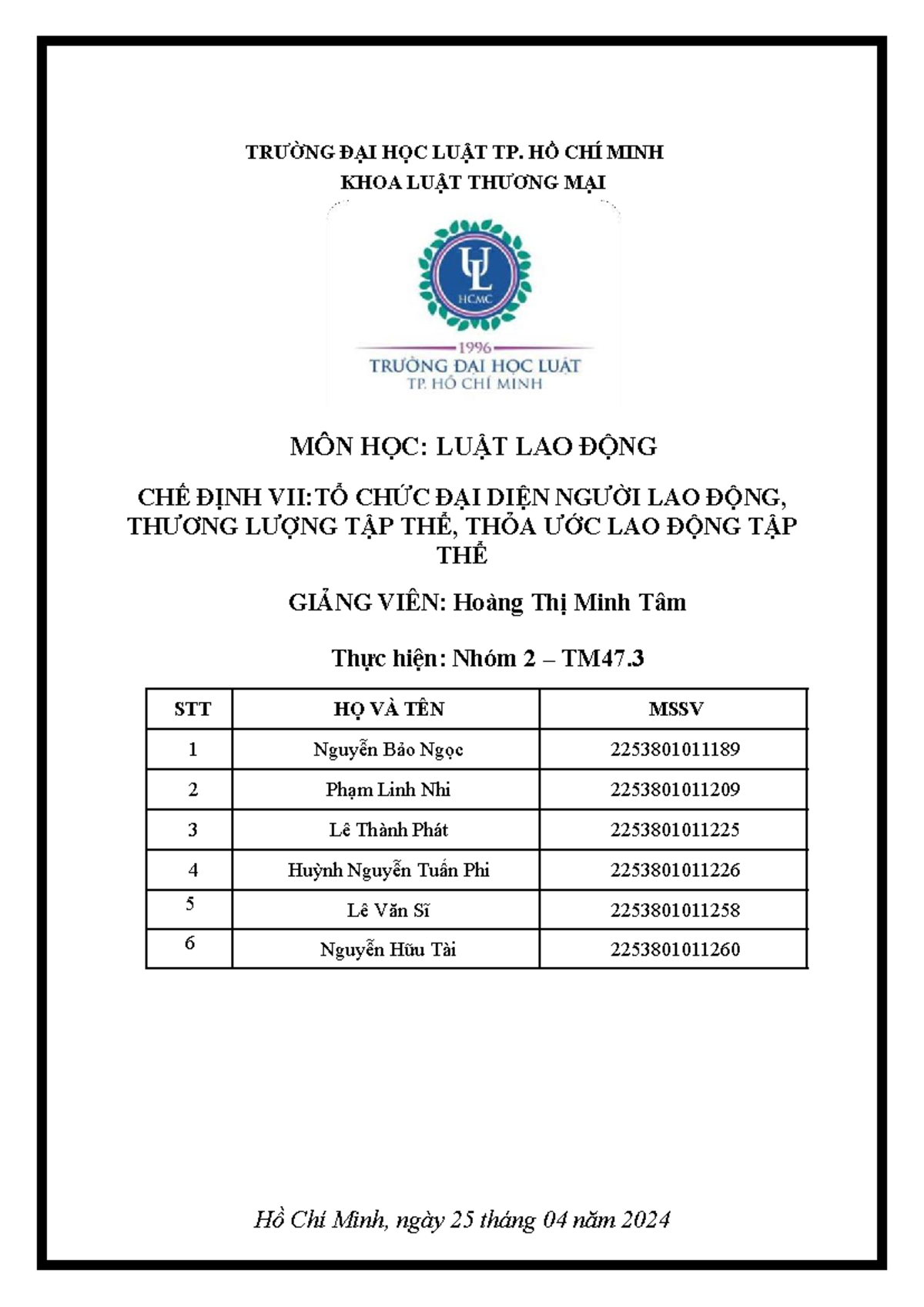 TM47.3-Nhóm 2-LLĐ-Thương Lượng Tập Thể và Quy Định Pháp Luật - Studocu