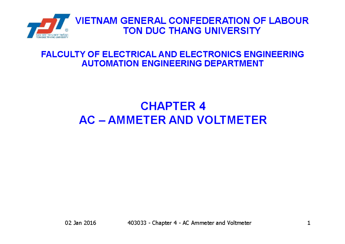 403033 Chapter 4: AC Ammeter and Voltmeter Overview - Studocu