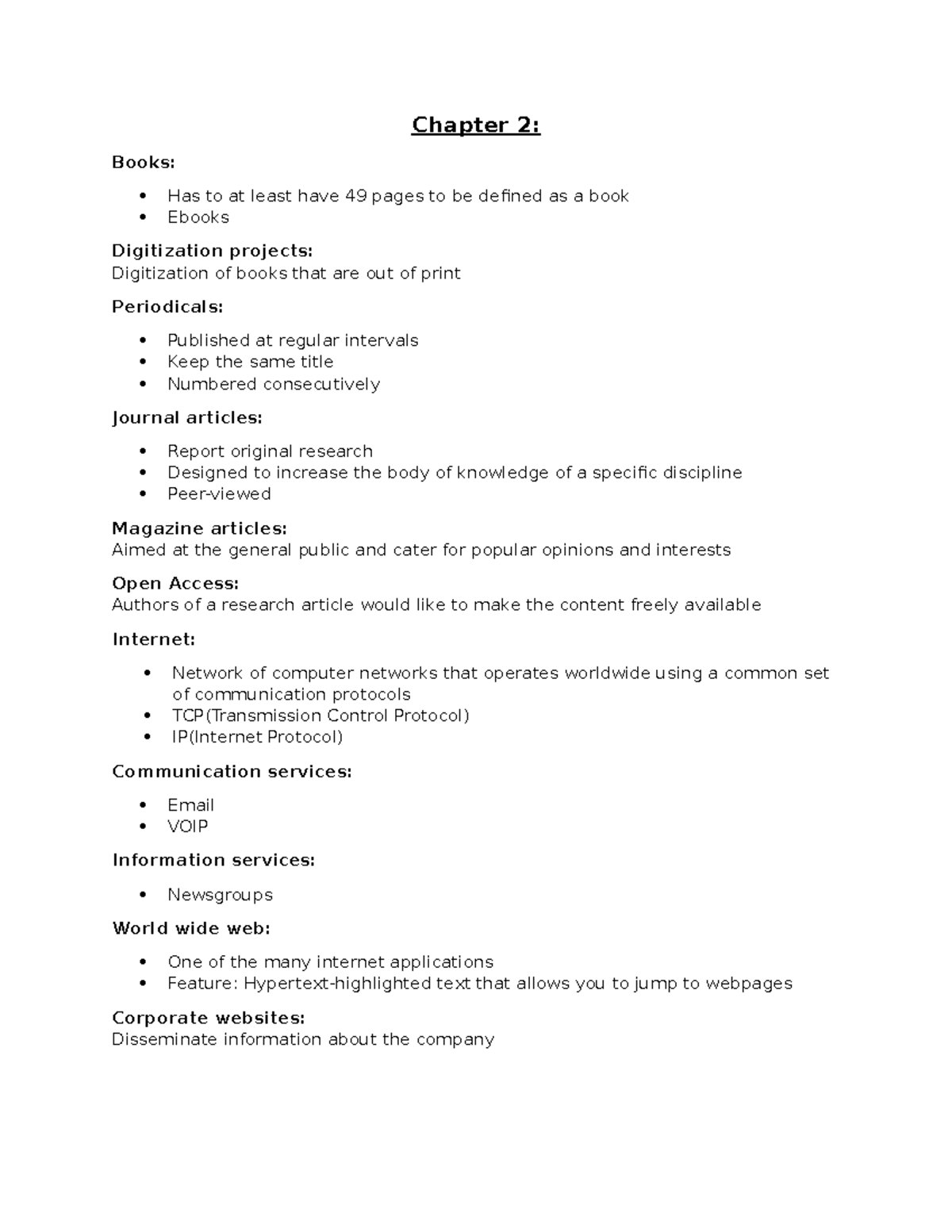 Chapter 2 Summary: Academic Information Management Insights - Studocu