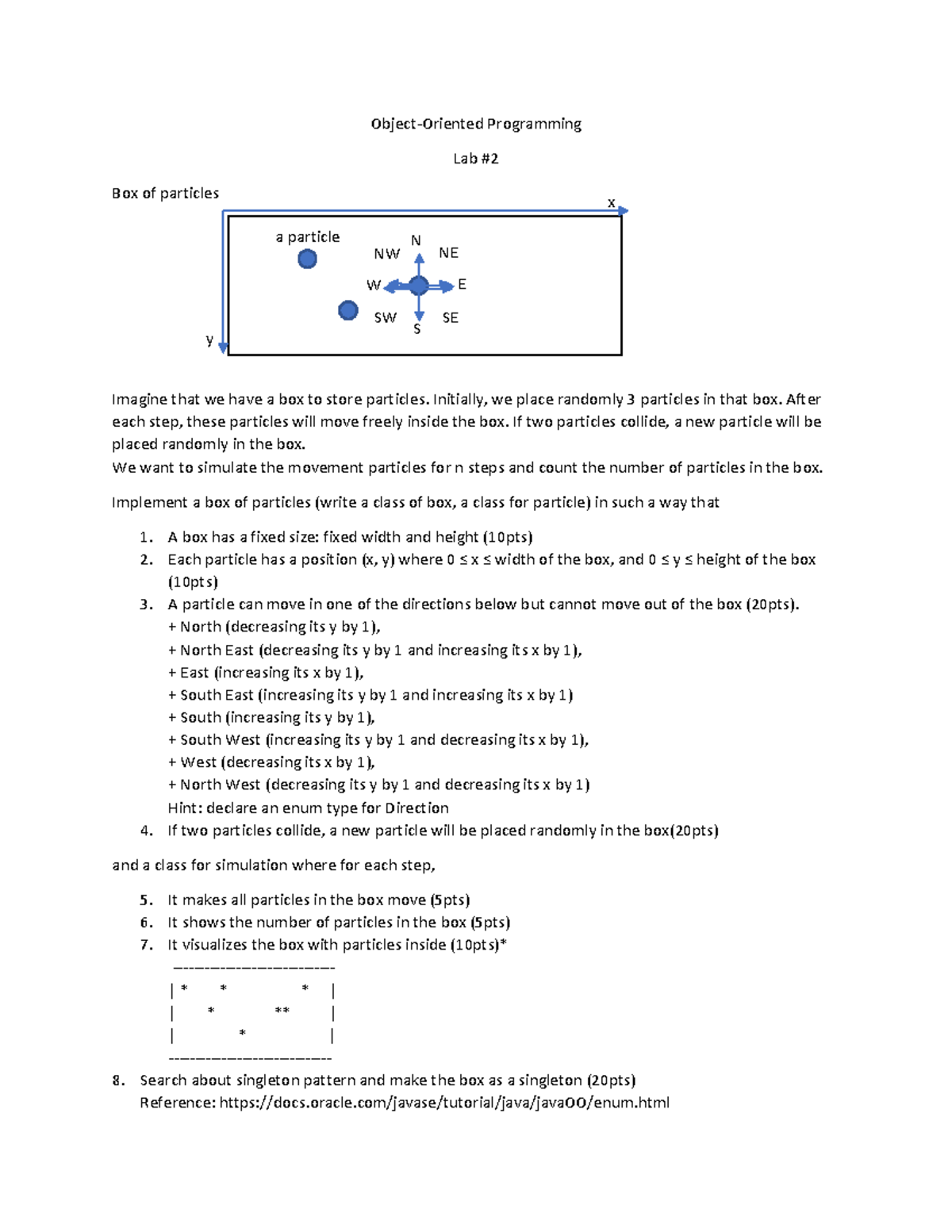 2022-Lab 2 - Object-Oriented Programming Lab # Box of particles Imagine ...