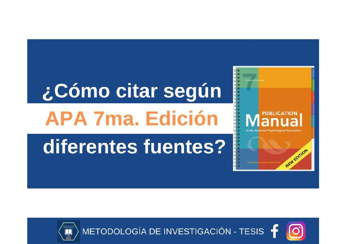 Citar EN APA 7 - APA 7 - SEVENTH EDITION citar según APA 7 ma. Edición ...