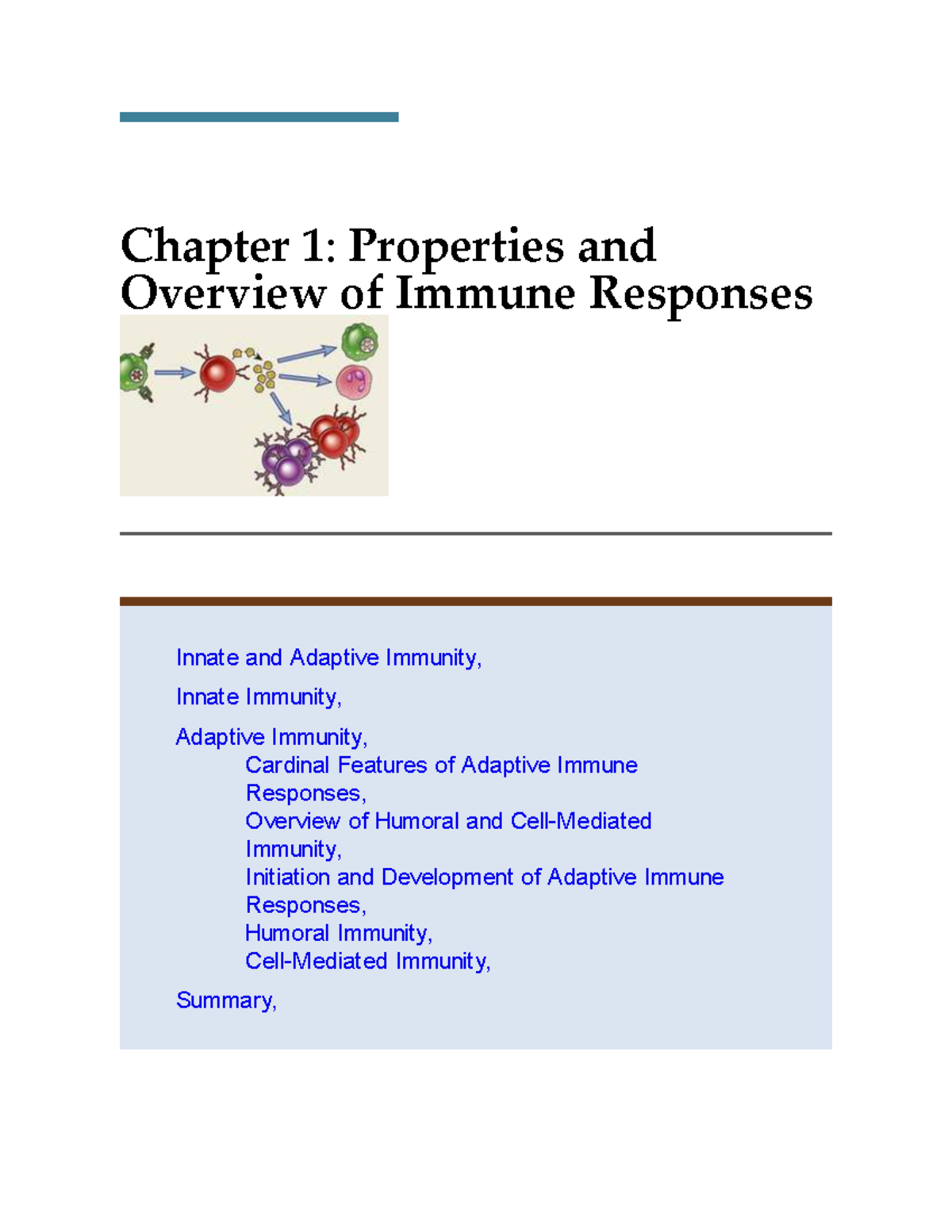 Chapter 1: Overview of Innate and Adaptive Immunity (IMMU 101) - Studocu