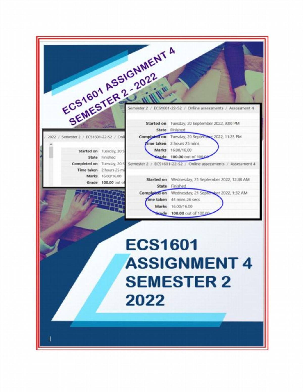 ECS1601 Assignment 4 Review - Semester 2, 2022 (100% Score Achieved ...