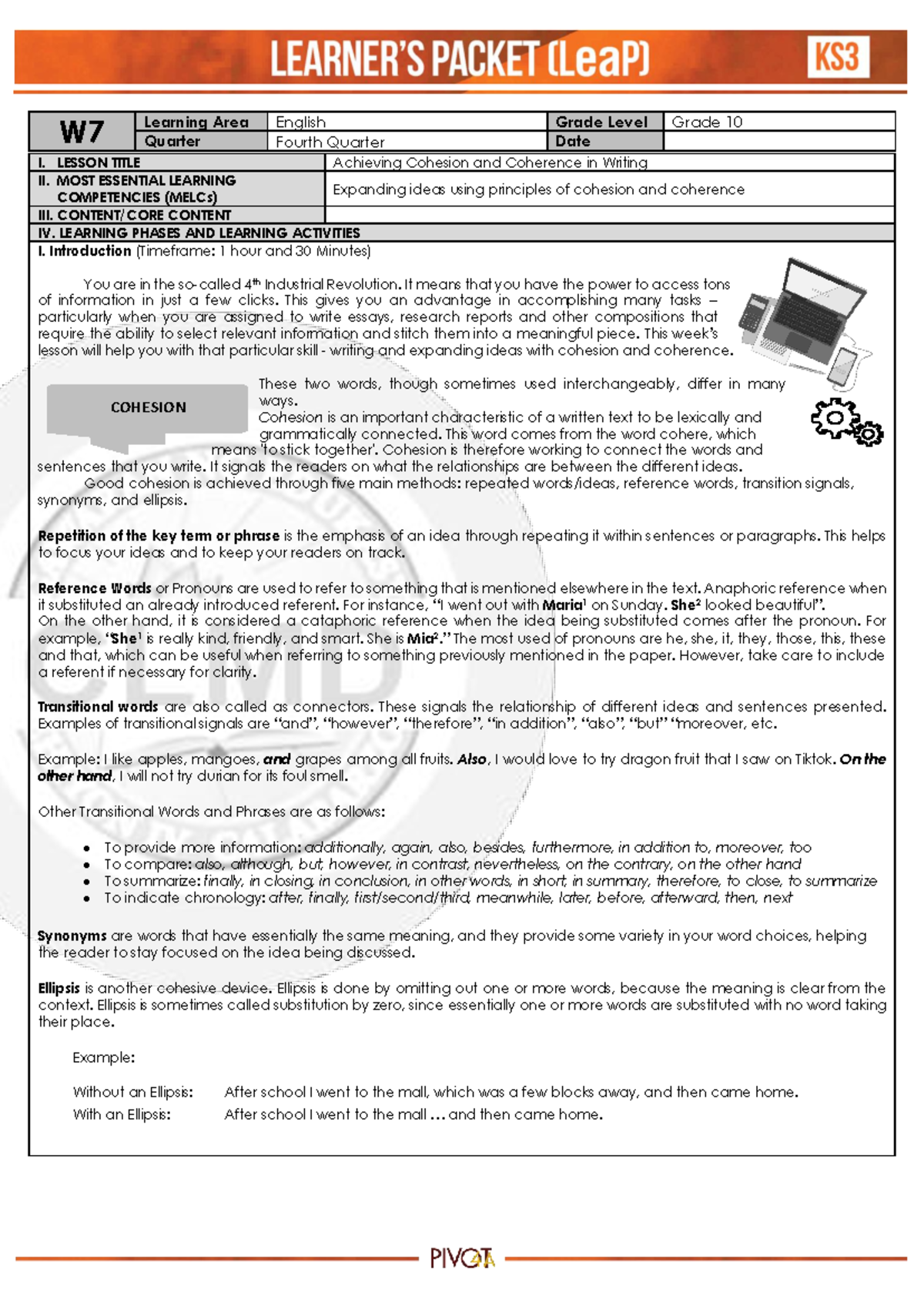 Q4-English-10-Week7 docx - W Learning Area English Grade Level Grade 10 ...
