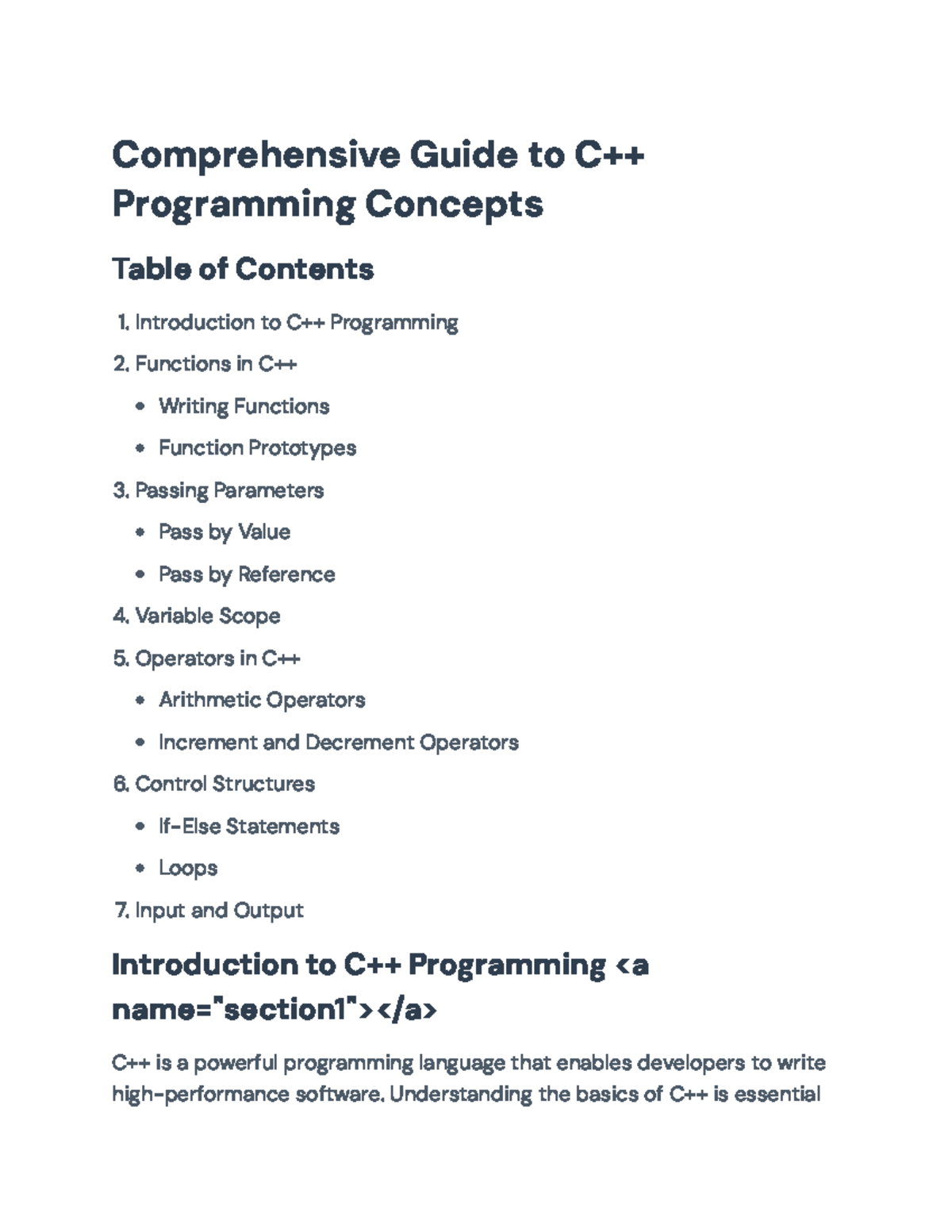 C++ Programming Essentials: A Comprehensive Guide - Comprehensive Guide ...