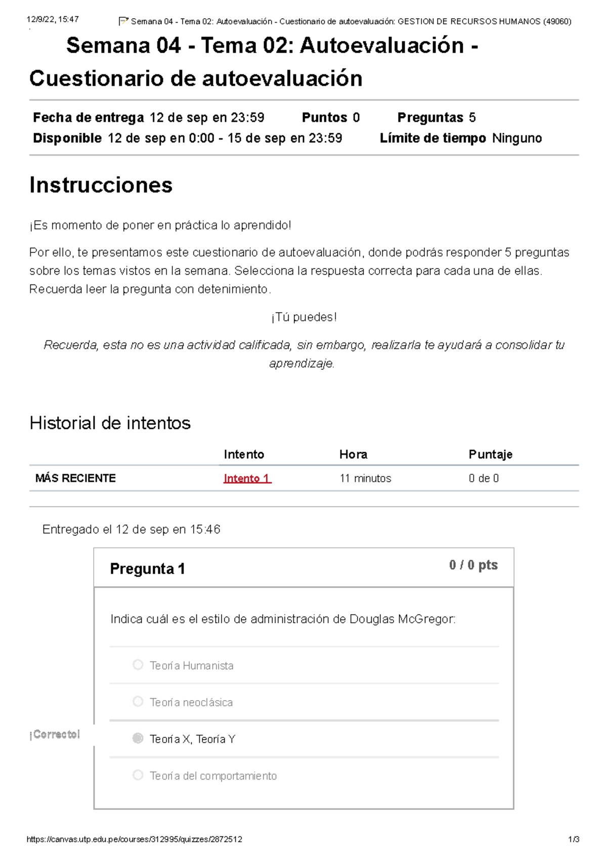 📝 Semana 04 - Tema 02 Autoevaluación - Cuestionario de autoevaluación ...