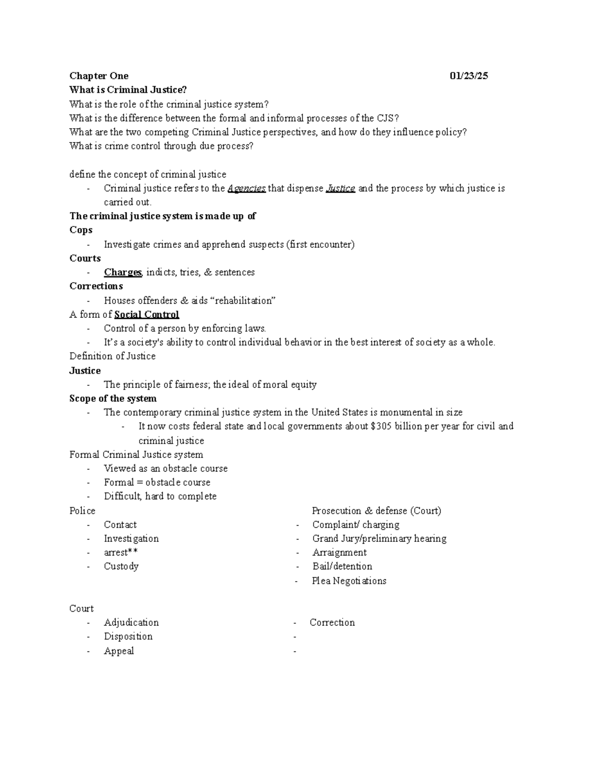 Criminal Justice Insights: Key Concepts & Models (CJS 101 Notes ...