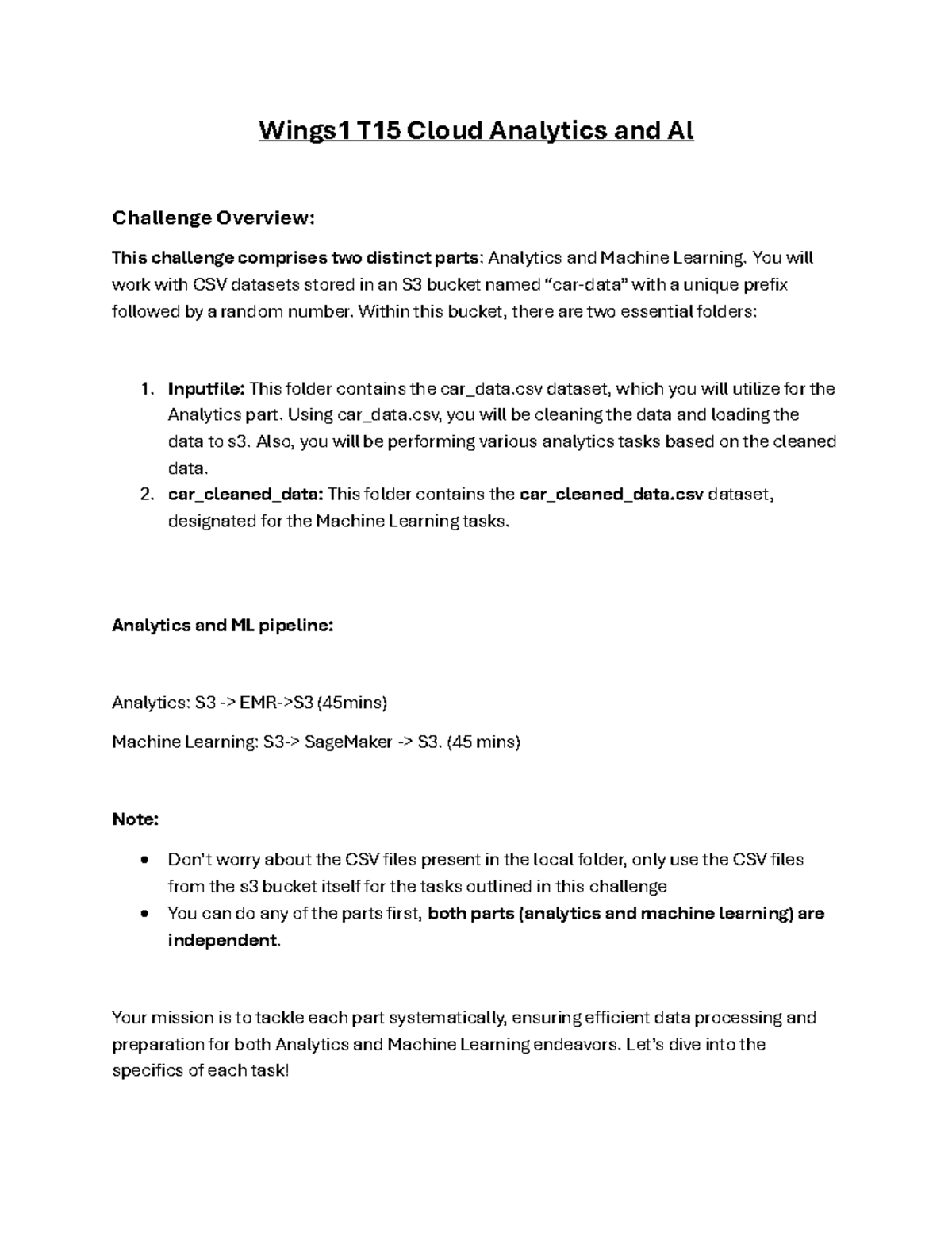 T15 Cloud Analytics & ML Challenge Overview: Data Processing & Model ...