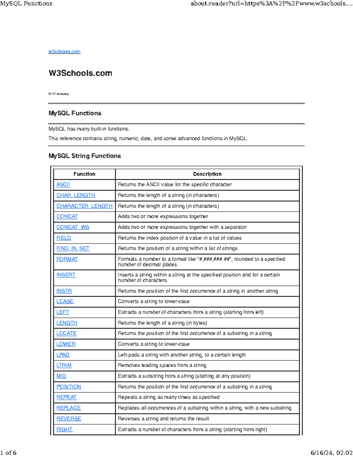 MySQL Functions Reference Guide: String, Numeric & Advanced Functions ...