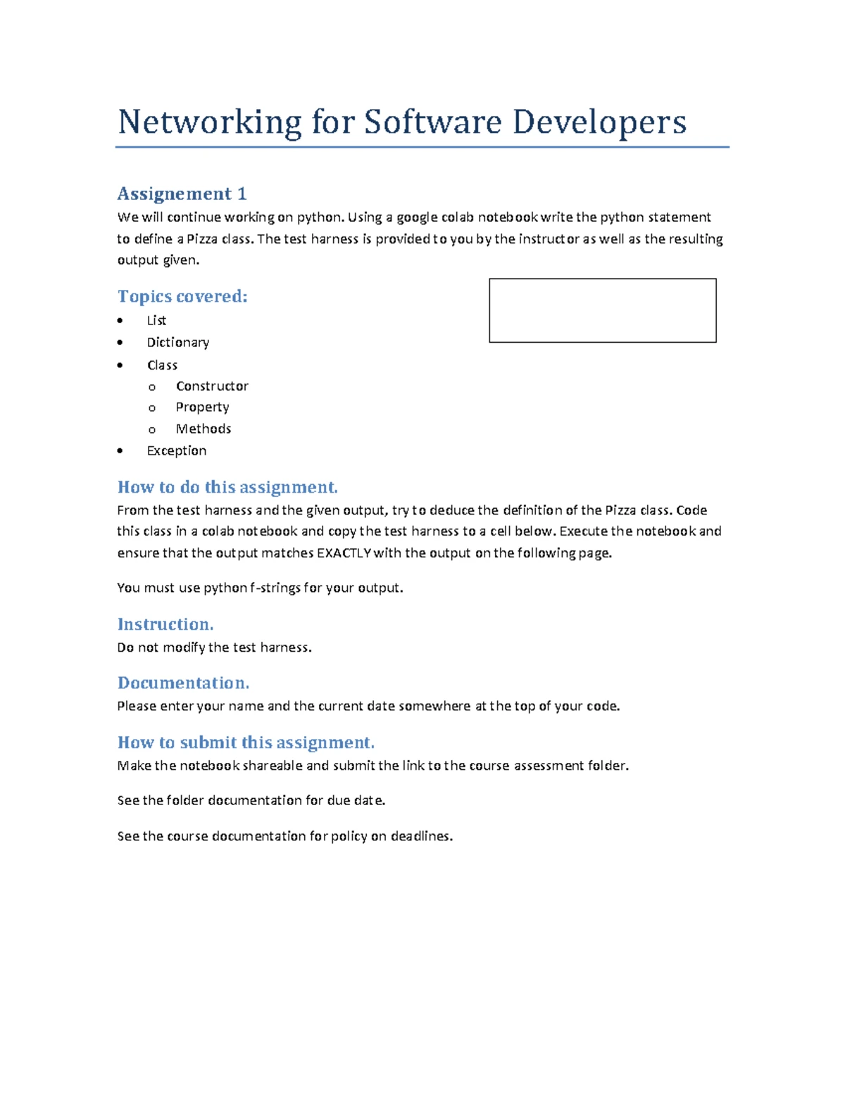Assignment 2 Questions - Networking for Software Developers Start date ...
