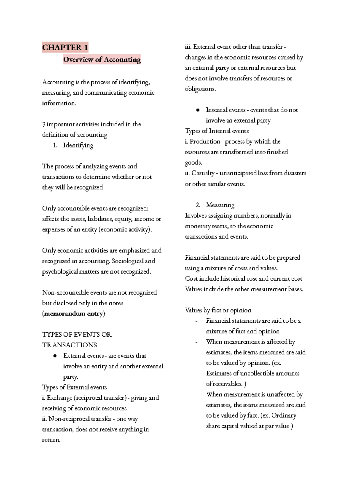 Chapter 1 Overview of Accounting - CHAPTER 1 Overview of Accounting ...