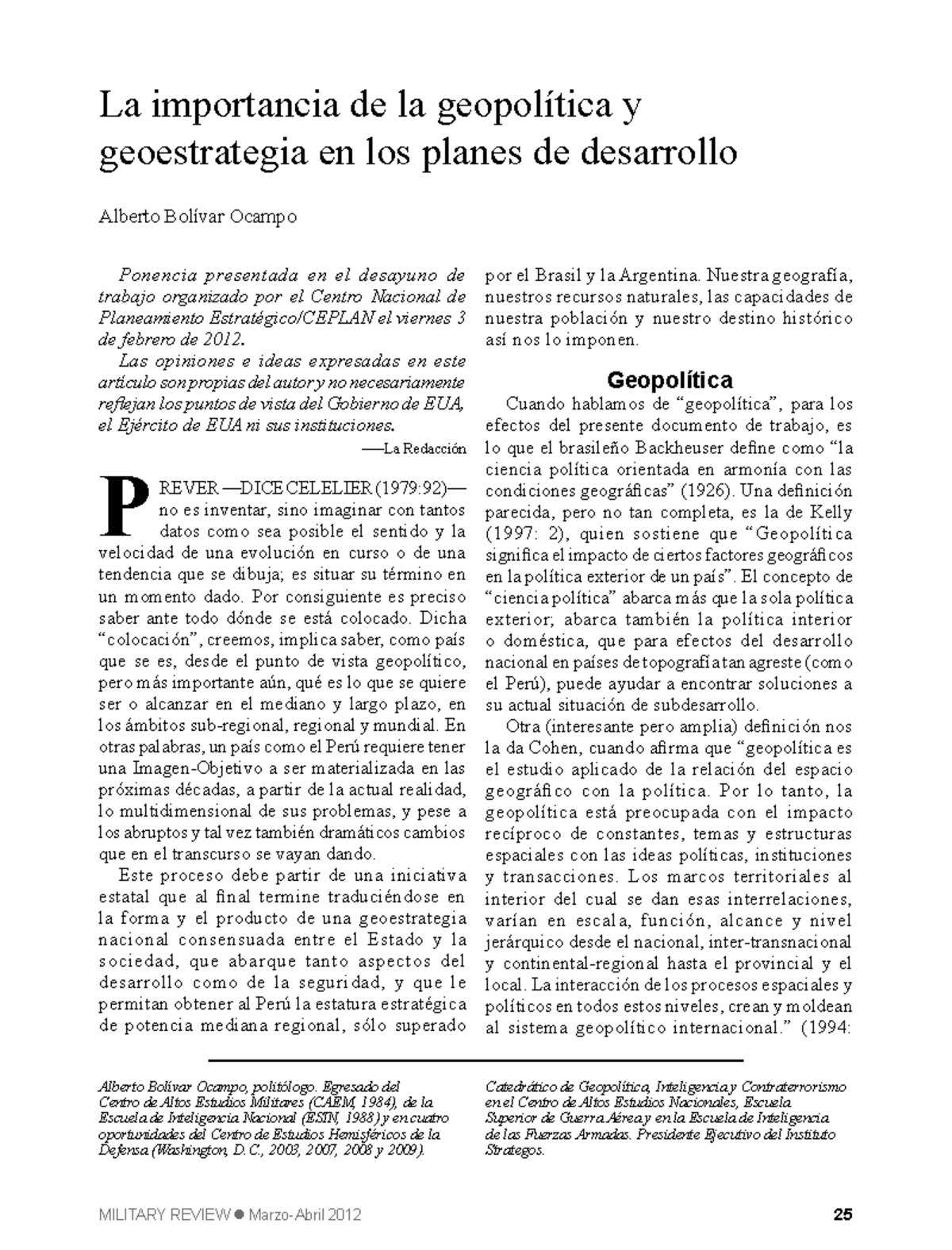 La Geopolítica y Geoestrategia en el Desarrollo Nacional: Un Análisis ...