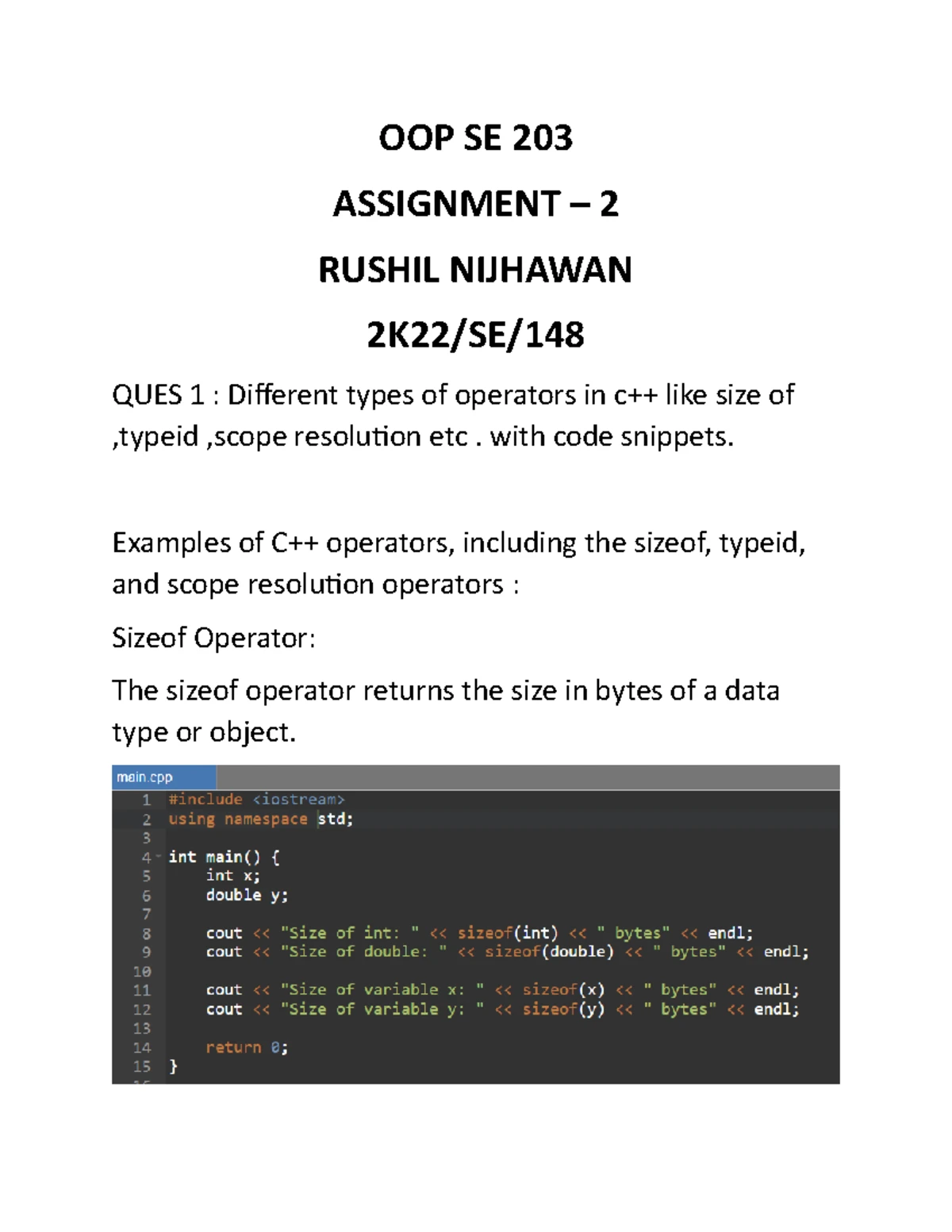 MC 307 Lab Report: Practical Exercises in Object-Oriented Programming ...