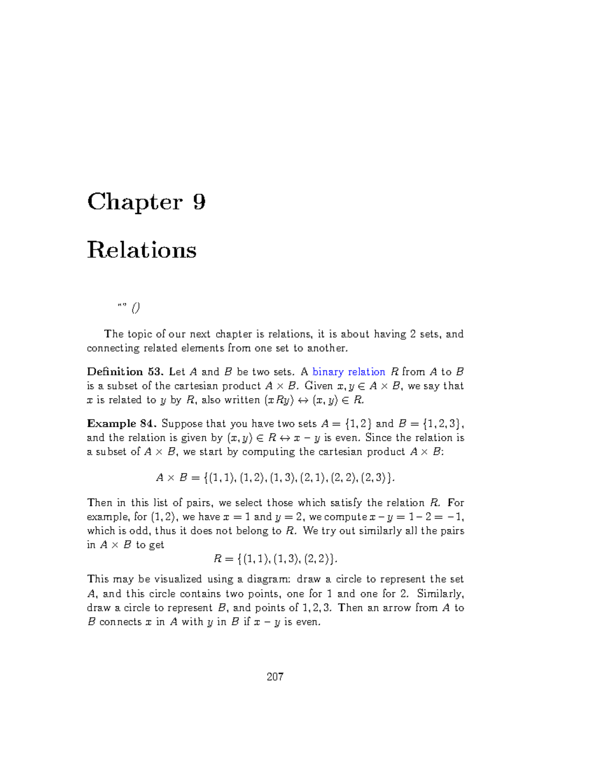 Topic 07 - Relations: Lecture Notes on Binary Relations and Properties ...