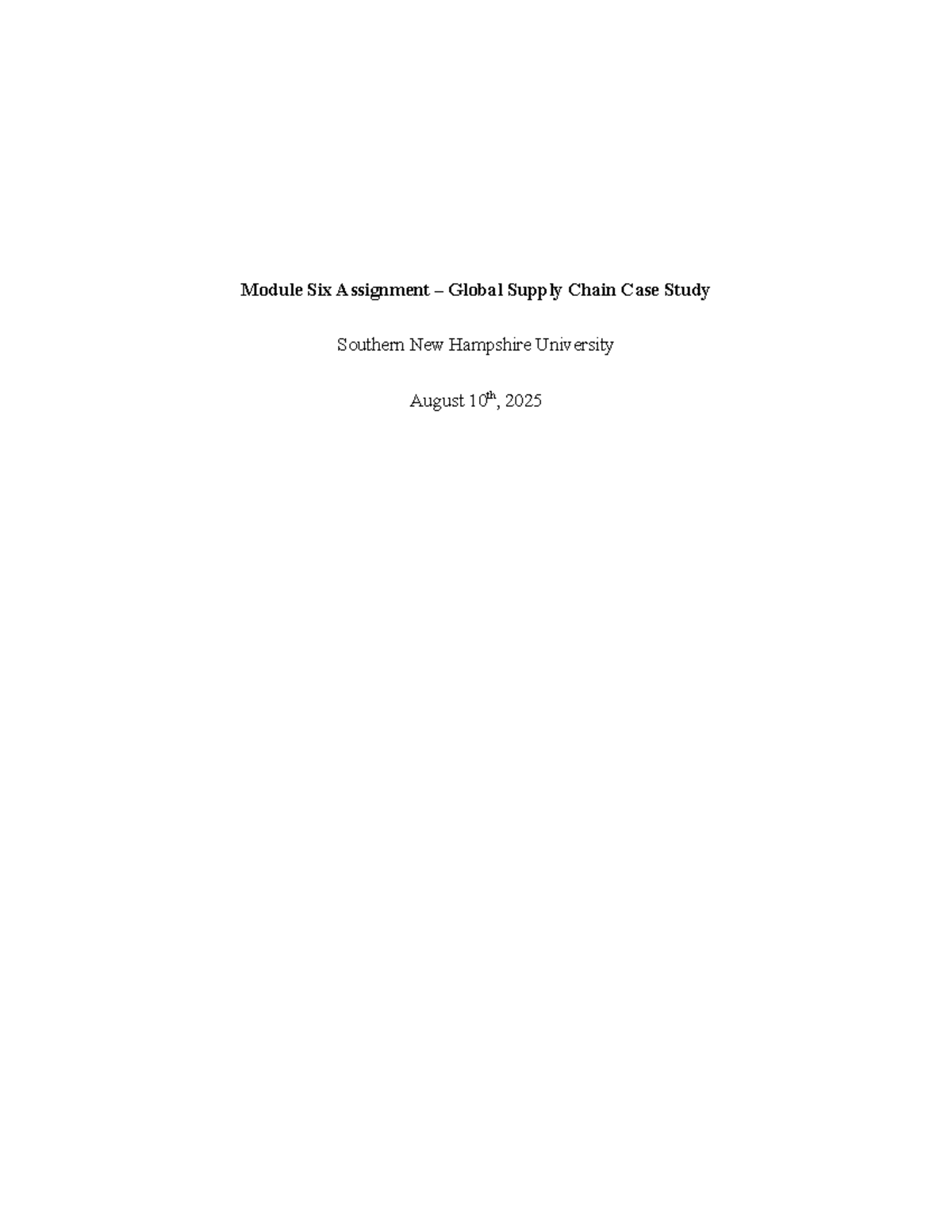 INT220 Module 6 Case Study: Nike's Global Supply Chain Challenges - Studocu