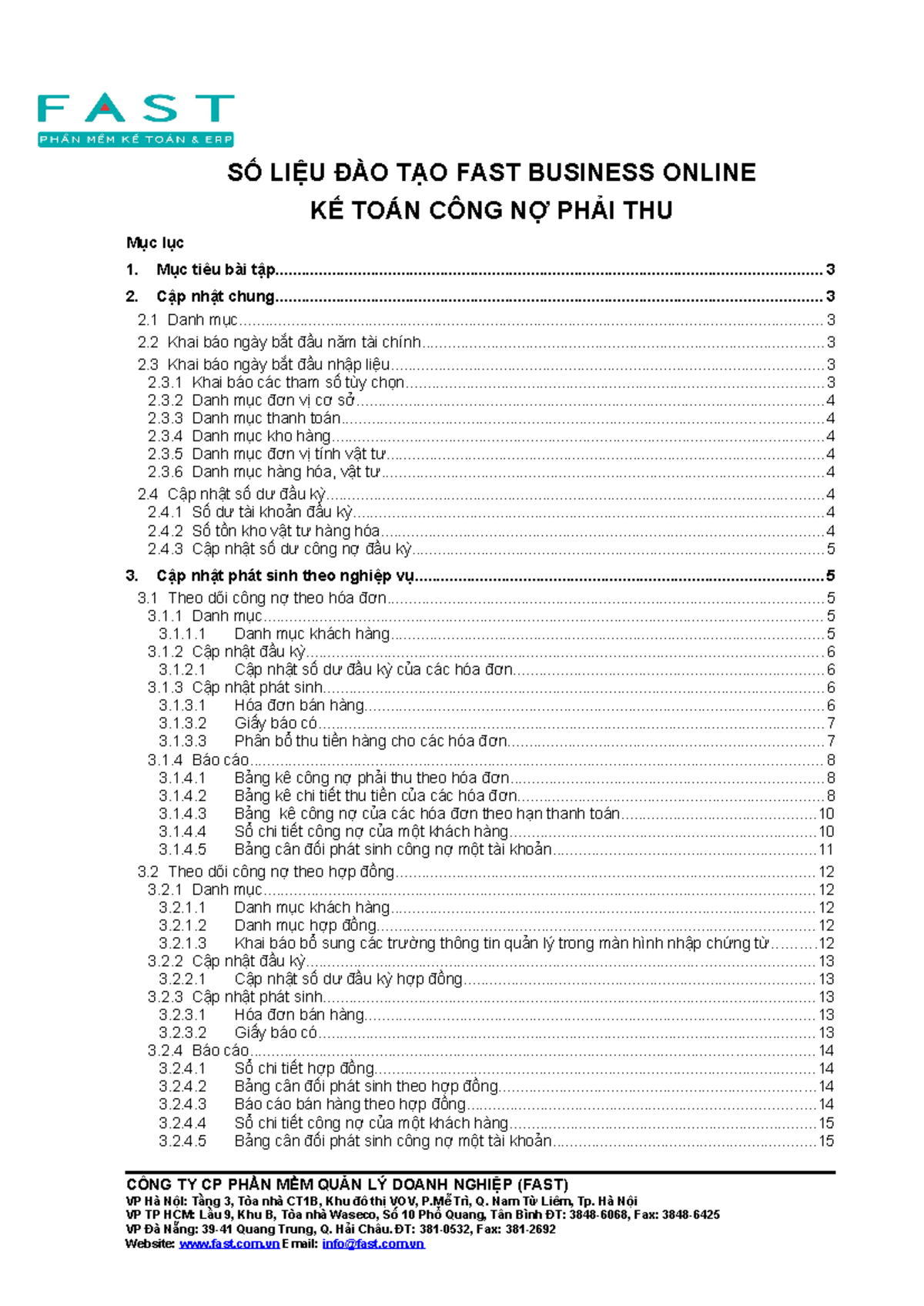04.FAST.FBO.SLDT. Hướng Dẫn Kế Toán Công Nợ Phải Thu - Studocu