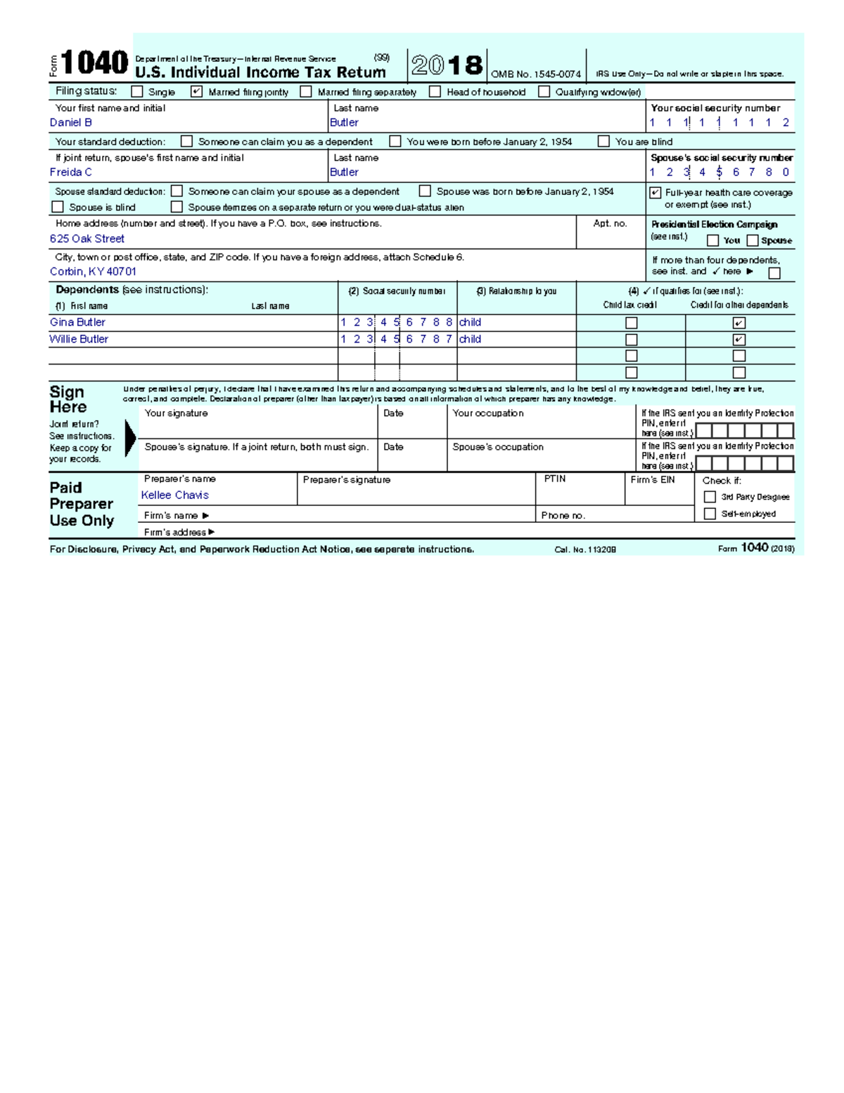 ACC 330 Individual Income Tax Return Form 1040 (2018) Guide - Studocu