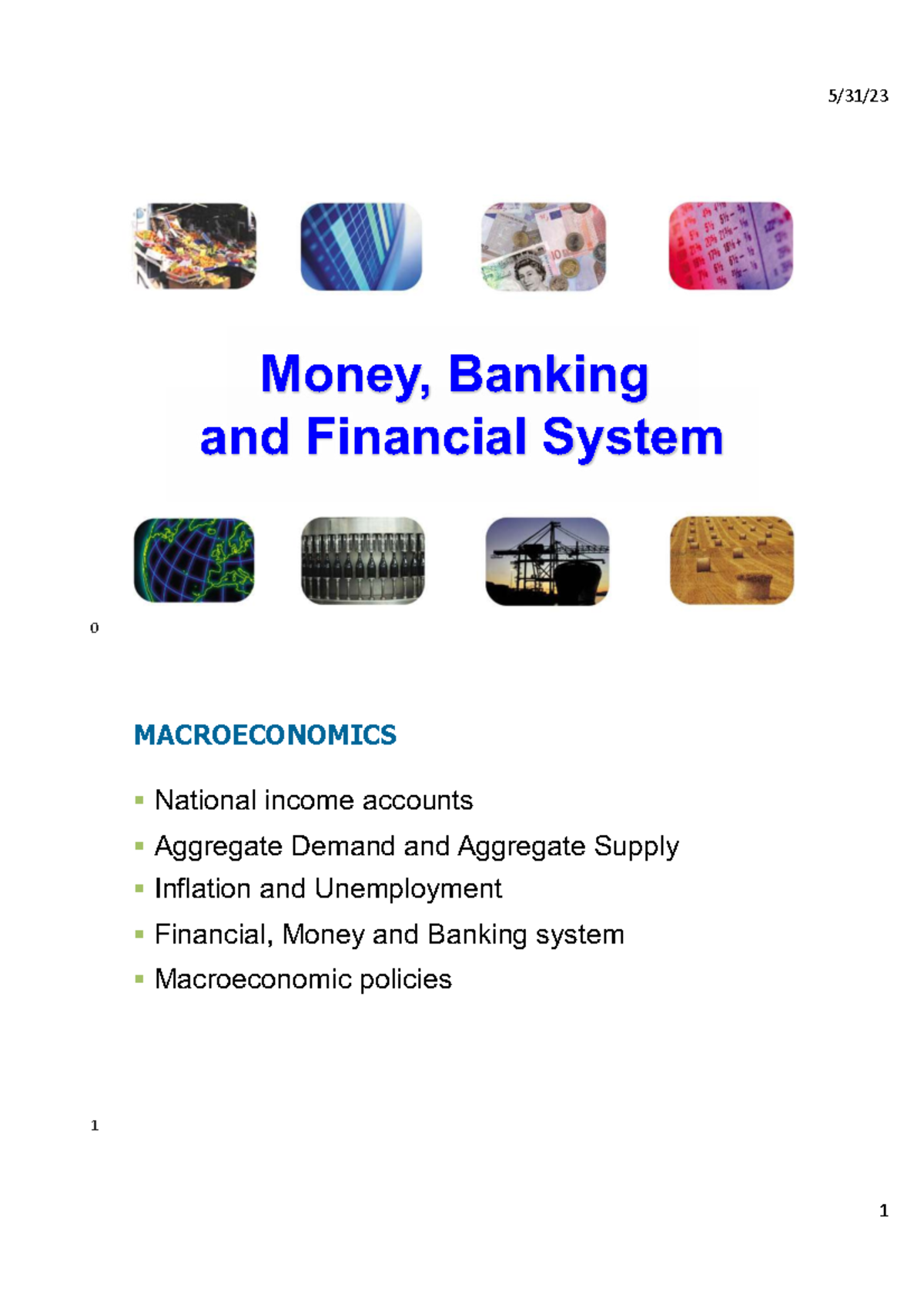 ECON08 - Money and Financial System: Key Concepts and Analysis - Studocu
