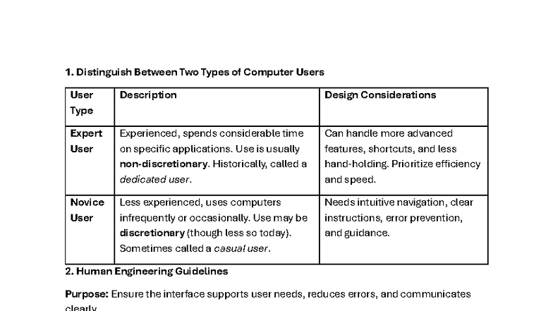 Chapter 17 Notes - 1. Distinguish Between Two Types of Computer Users ...