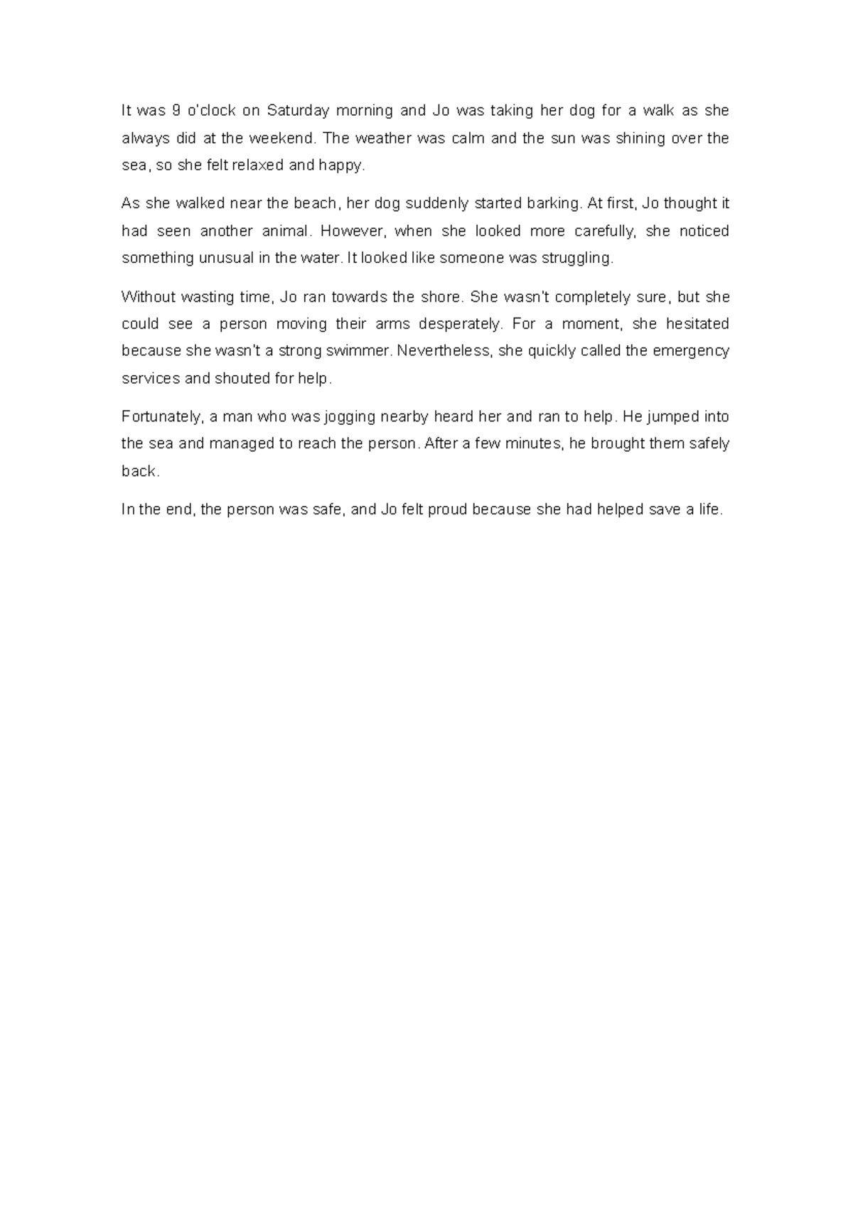 CAA Writing: A Heroic Rescue at the Beach - Studocu