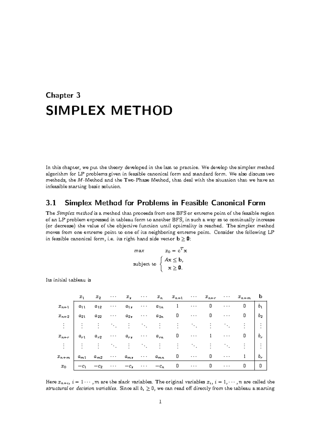Simplex Method: Implementation & Application in LP Problems - Studocu