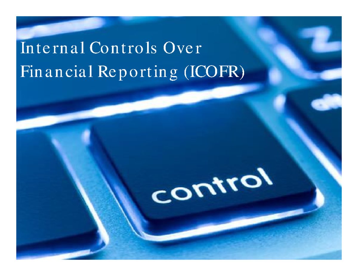 ICOFR: Internal Controls Over Financial Reporting in India - Studocu