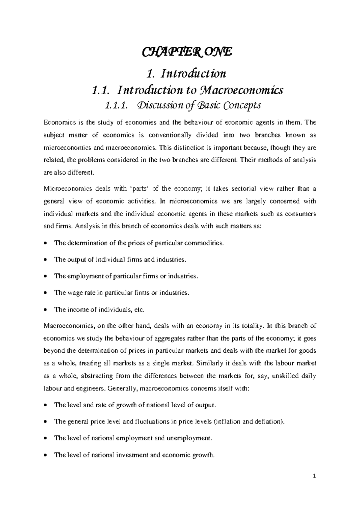 Chapter 1: Introduction to Macroeconomics - Key Concepts and Scope ...