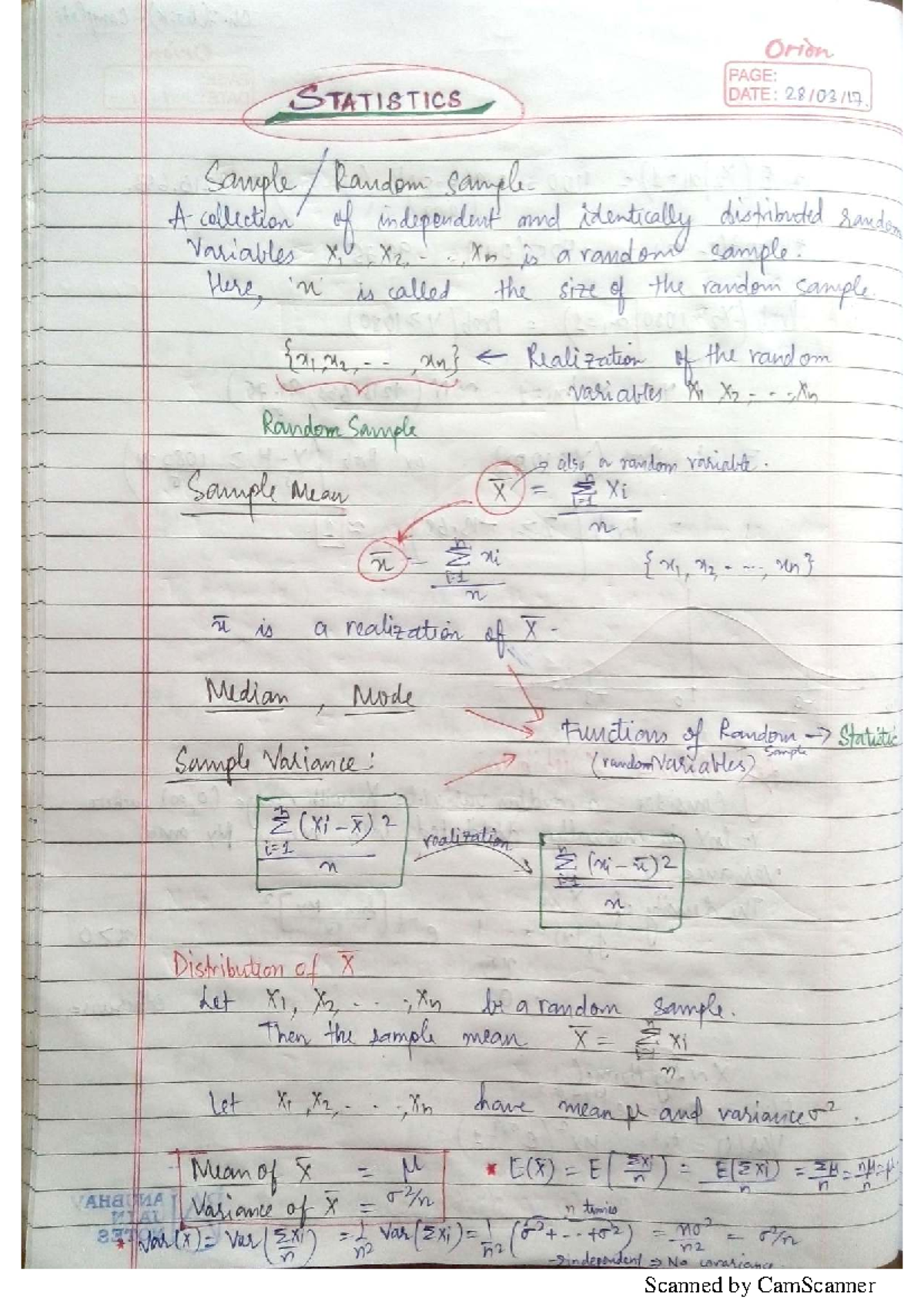 Statistics 3: Random Samples, Estimators, and Confidence Intervals ...