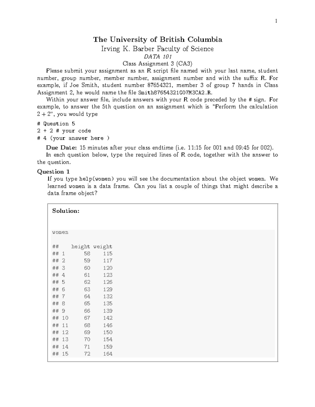 DATA 101 Class Assignment 3 (CA3) R Script Practice Guide - Studocu